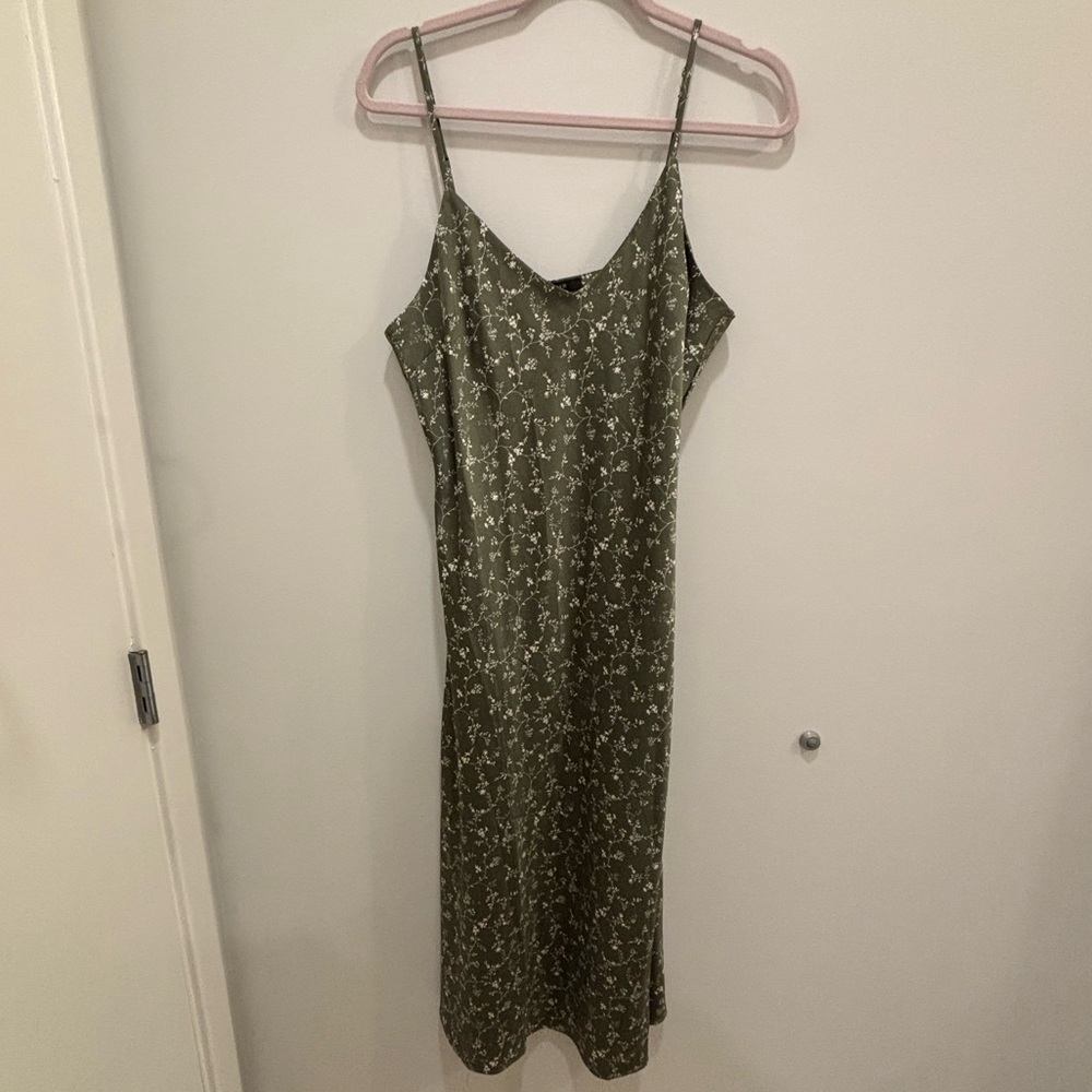 Floral Green Slip Dress